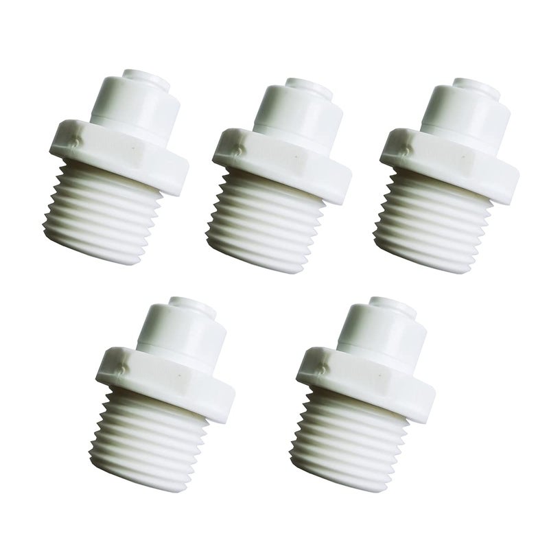 YZMSZ YZM 1/2" Male Thread x 1/4" OD tube Quick Connector fittings Water Purifiers Filters Reverse Osmosis Systems accessories set of 5. - Image 1